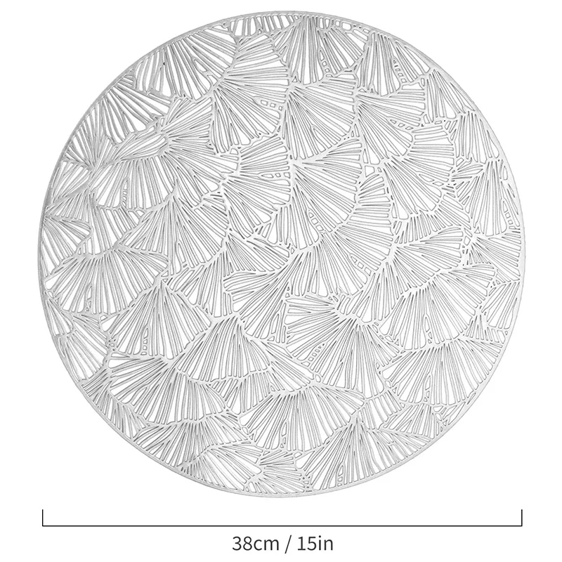 Круглые салфетки Ginkgo с листьями для обеденного стола набор из 6 пустотелых
