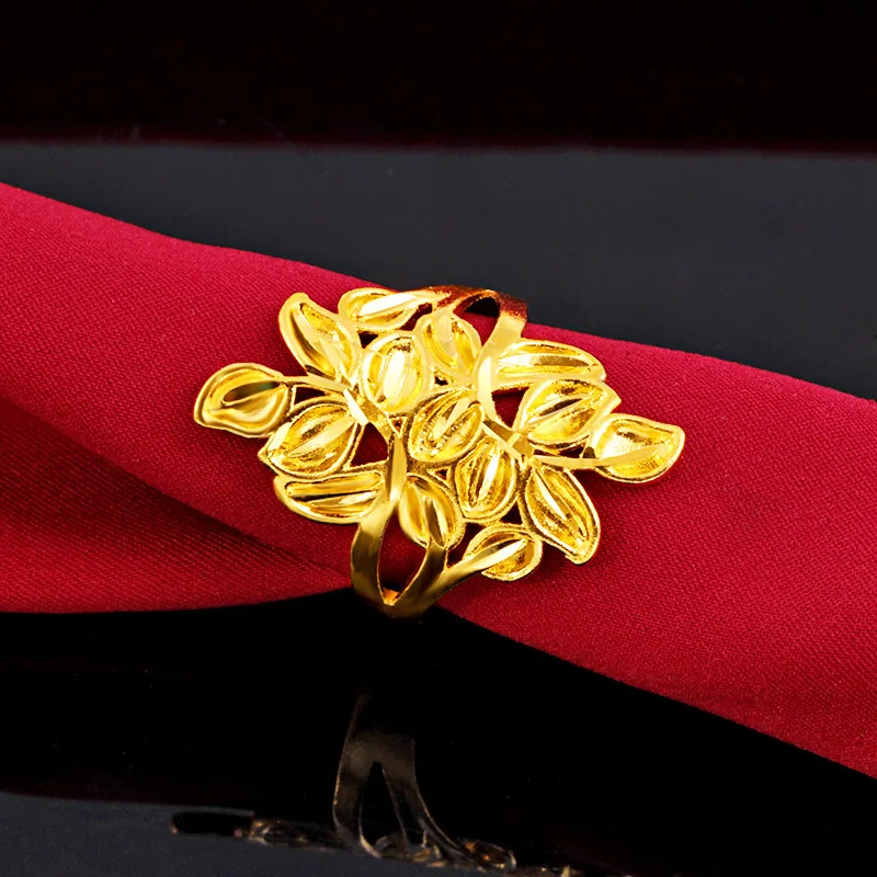 Женское позолоченное кольцо с цветком розы регулируемое пиона | Украшения и