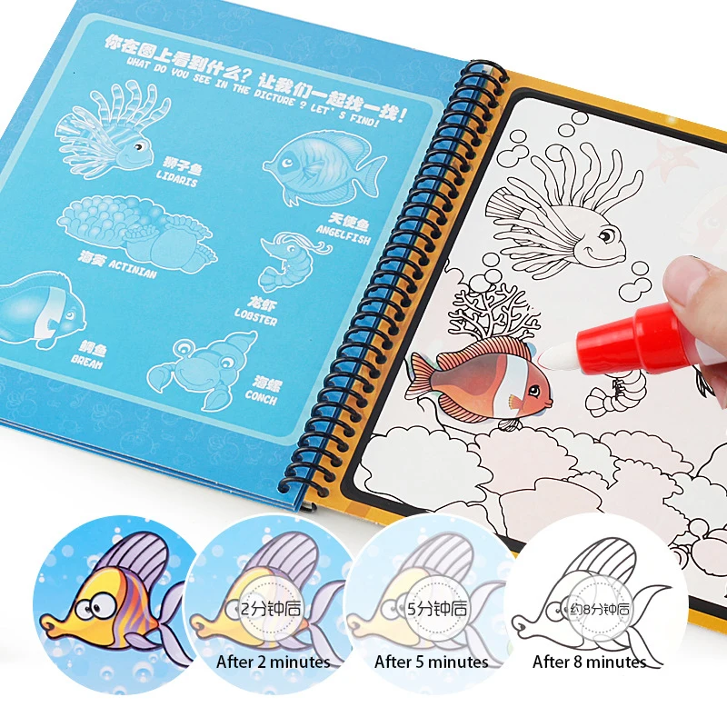 1 шт. книжка-раскраска Магические рисунки ручка живопись доска для рисования