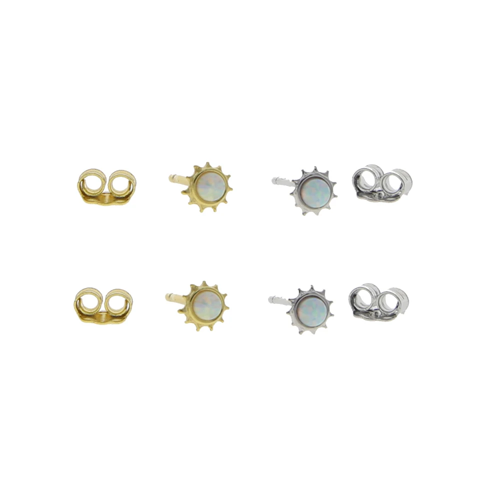 Женские серьги-гвоздики из серебра 100% пробы с фианитами