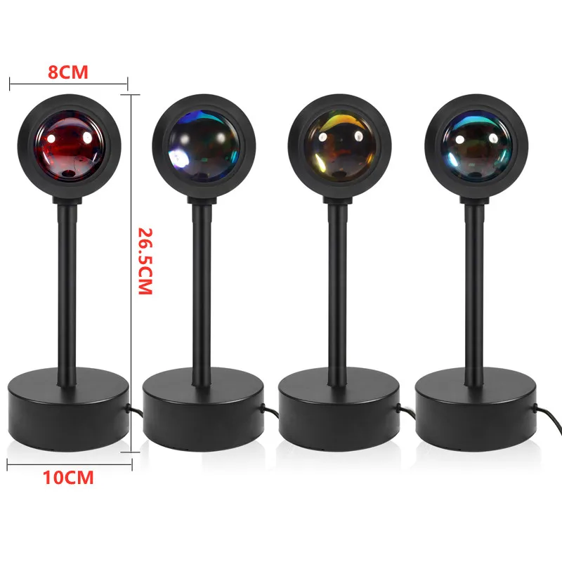 USB проектор с радужным закатом красный светодиодный ночник проекционный