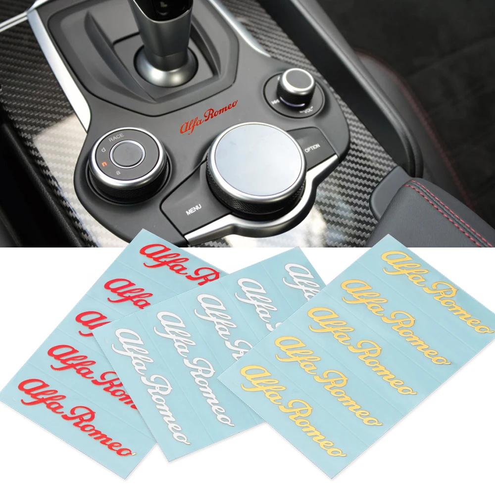 

10pcs Emblem Nickel Metal Stickers Auto Badge Decal For Alfa Romeo Giulietta 147 159 166 Sportiva Decorations Accessories