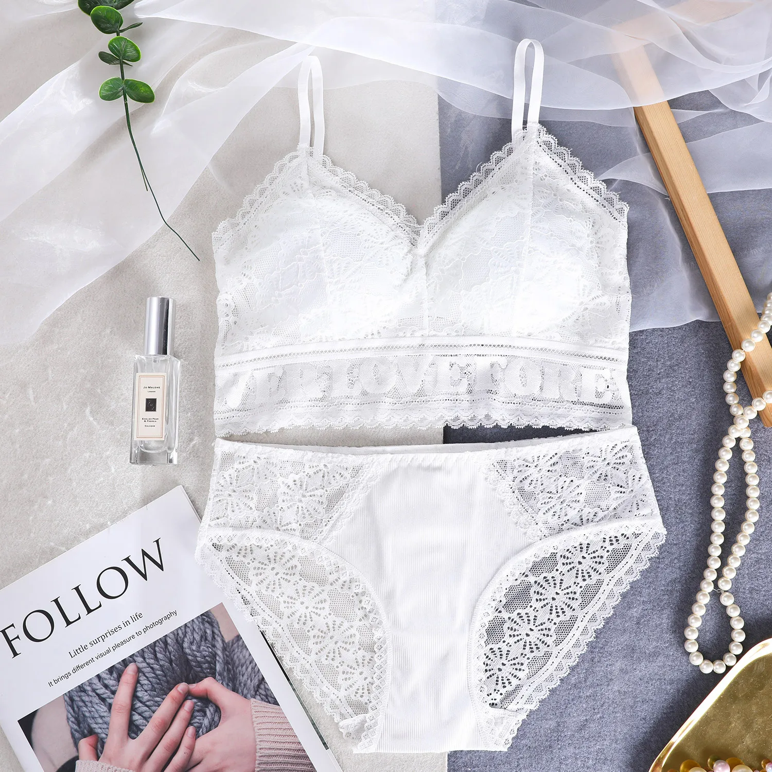 Fashion Sexy Bra set Women's push up Lace Underwear Panties Thin breathable bra Jacquard | Женская одежда