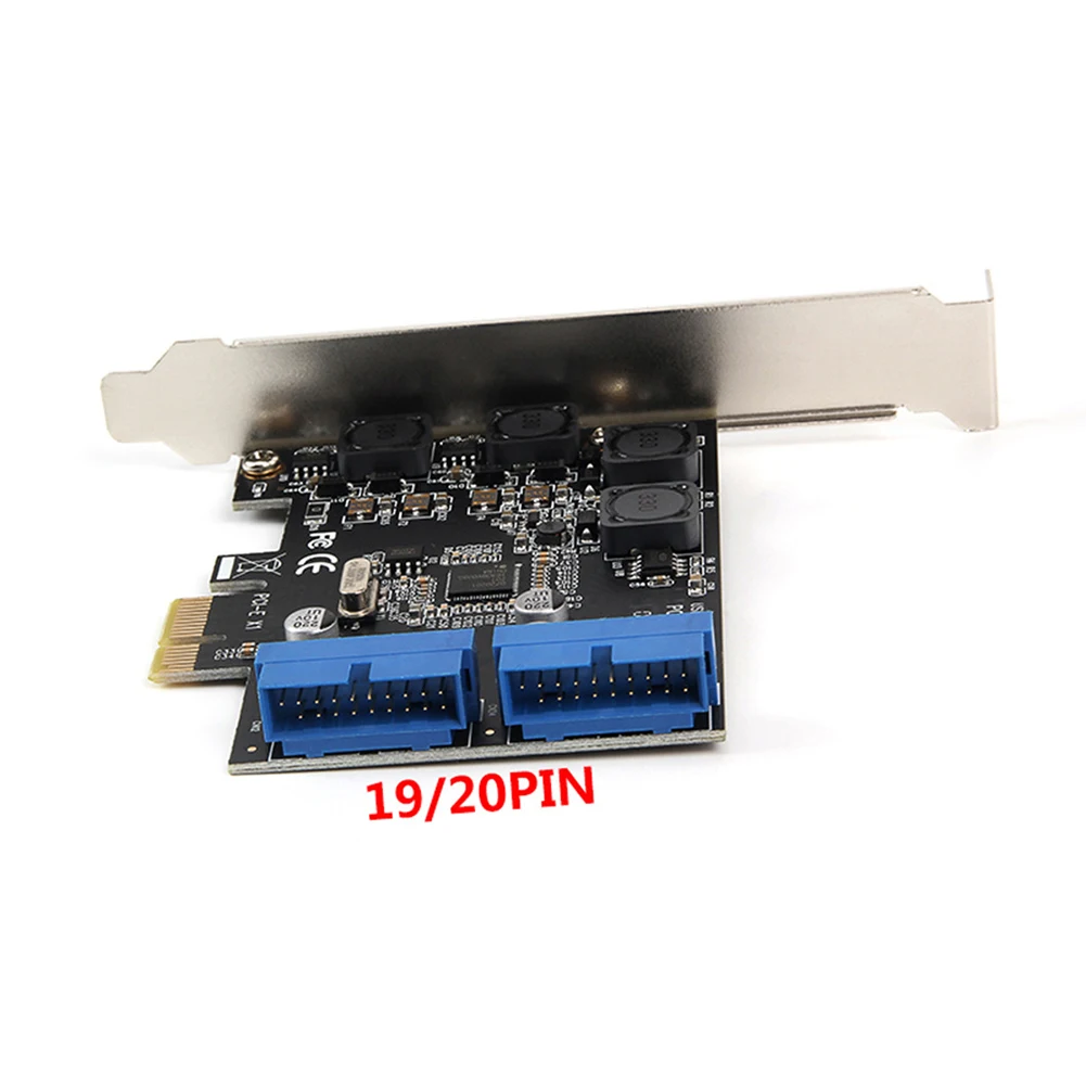 Двойная 19Pin USB 3 0 Header PCI экспресс карта 2 порта 20 контактный штекер к e адаптеру