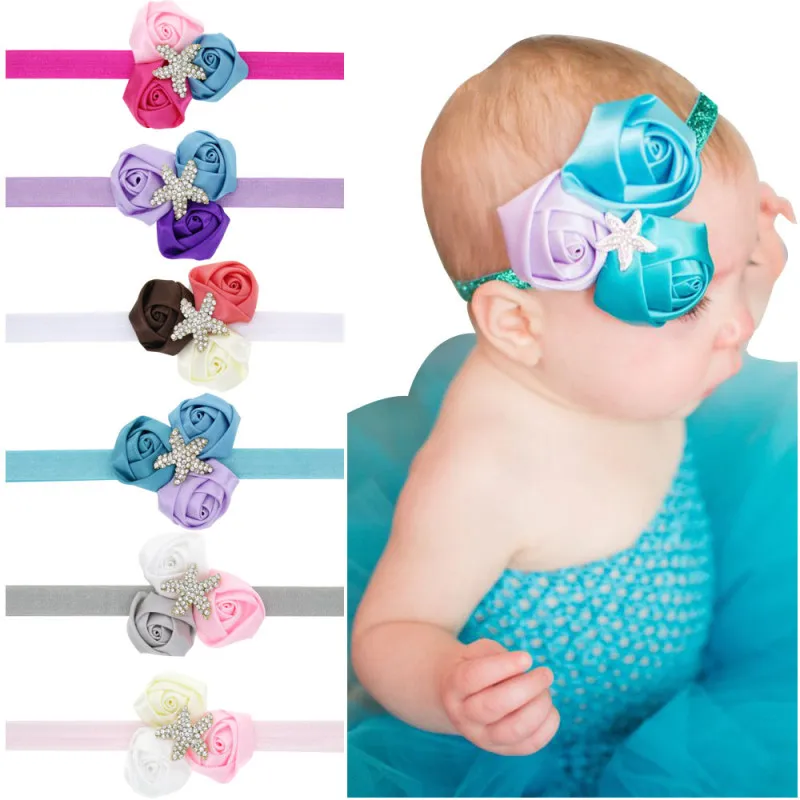 

5pcs/set Flower Baby Headband Bows Crown Head Bands Turban Newborn Headbands Hairbands For Kids Haarband Baby Hair Accessories