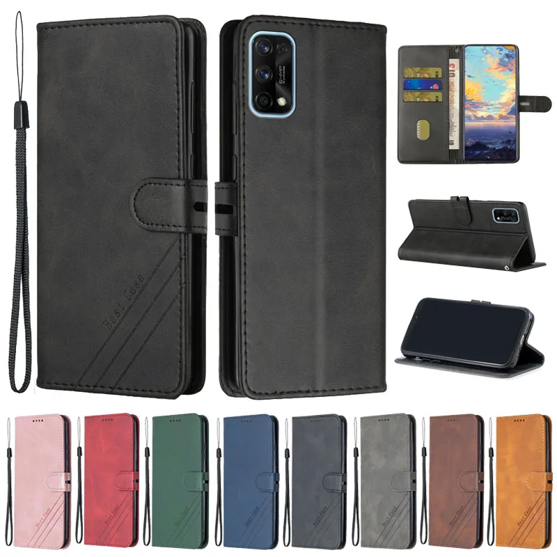 

New OPPO Realme 7 Pro Case Leather Flip Case on For Coque OPPO Realme7 Pro Phone Cases for Realme 7 5G Retro Magnetic Wallet Cov