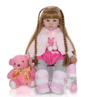 60cm Bebes Reborn Toddler Doll Cloth Body 24" Vinyl Limbs Princess Baby Dolls Girls Birthday Gift Child Play House Toy