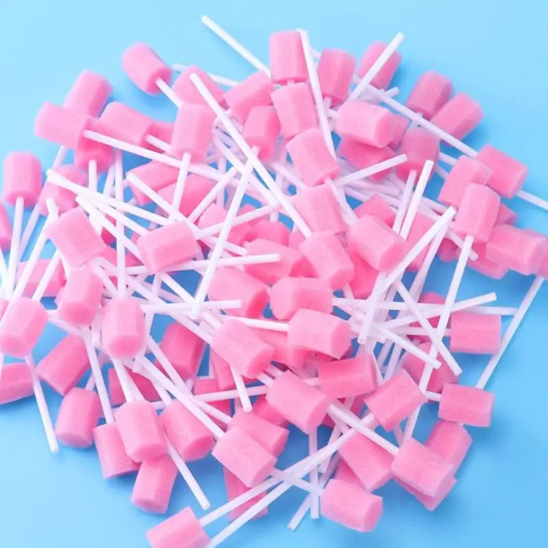 

10pcs Disposable Oral Care Sponge Swab Tooth Cleaning Mouth Swabs With Stick Sponge Head Cleaning Cleaner Swab