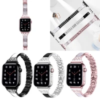 fran 17bx suitable for apple watch band 4 3 se 6 5 ceramic diamond strap for iwatch 38 44mm stainless steel chain watch band