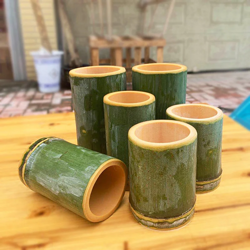 

Natural Bamboo Cup Home Decoration Keys Pens Storage Creative Bamboo Handmade Crafts Christmas Birthday Friend Gifts