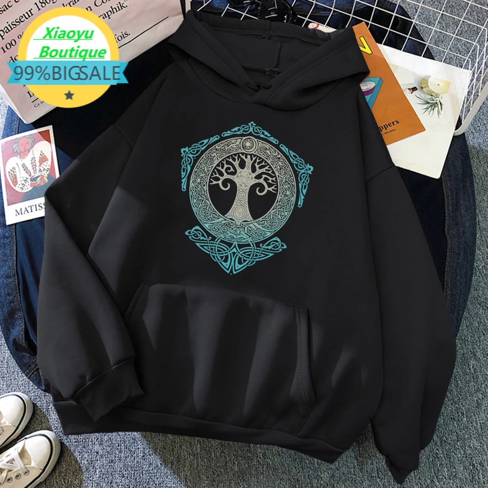 

YGGDRASIL TREE OF LIFE Printing Hoodie Men Street Fleece Warm Hoody Hipster Fit Autumn Sweatshirt Hip Hop Big Size Womens Tops