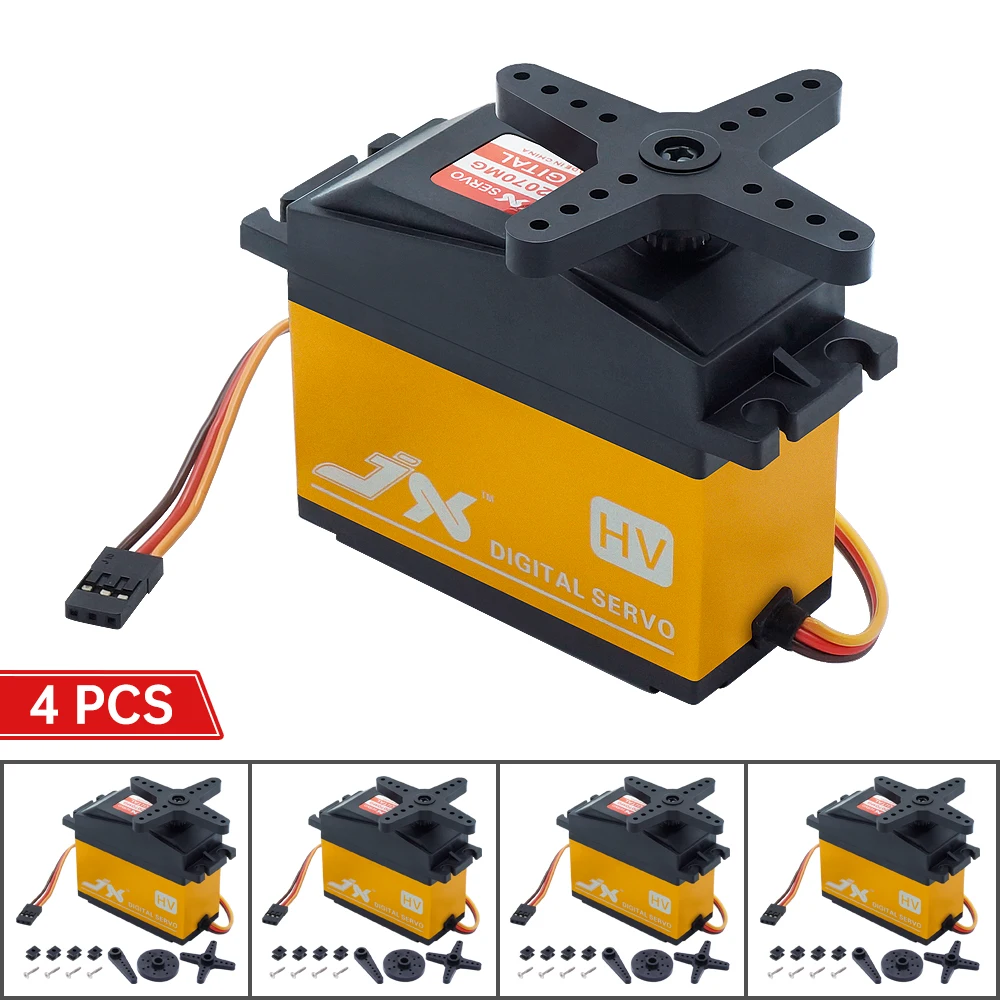 4 шт JX PDI HV2070MG 73 кг HV металлические Шестерни цифровой сервопривод с 1/5 для