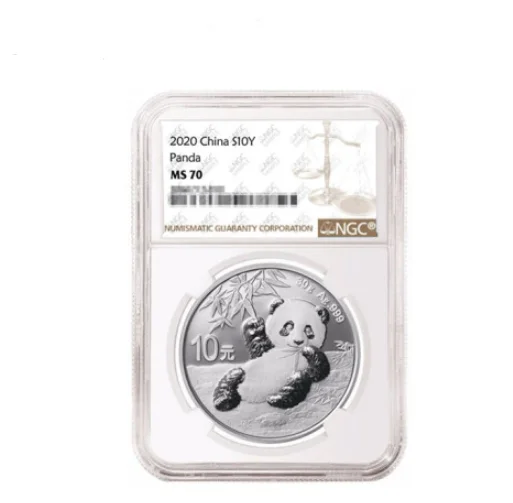 2020 Китай 30 г. 999 Серебряная панда ¥ 10 монета NGC 70