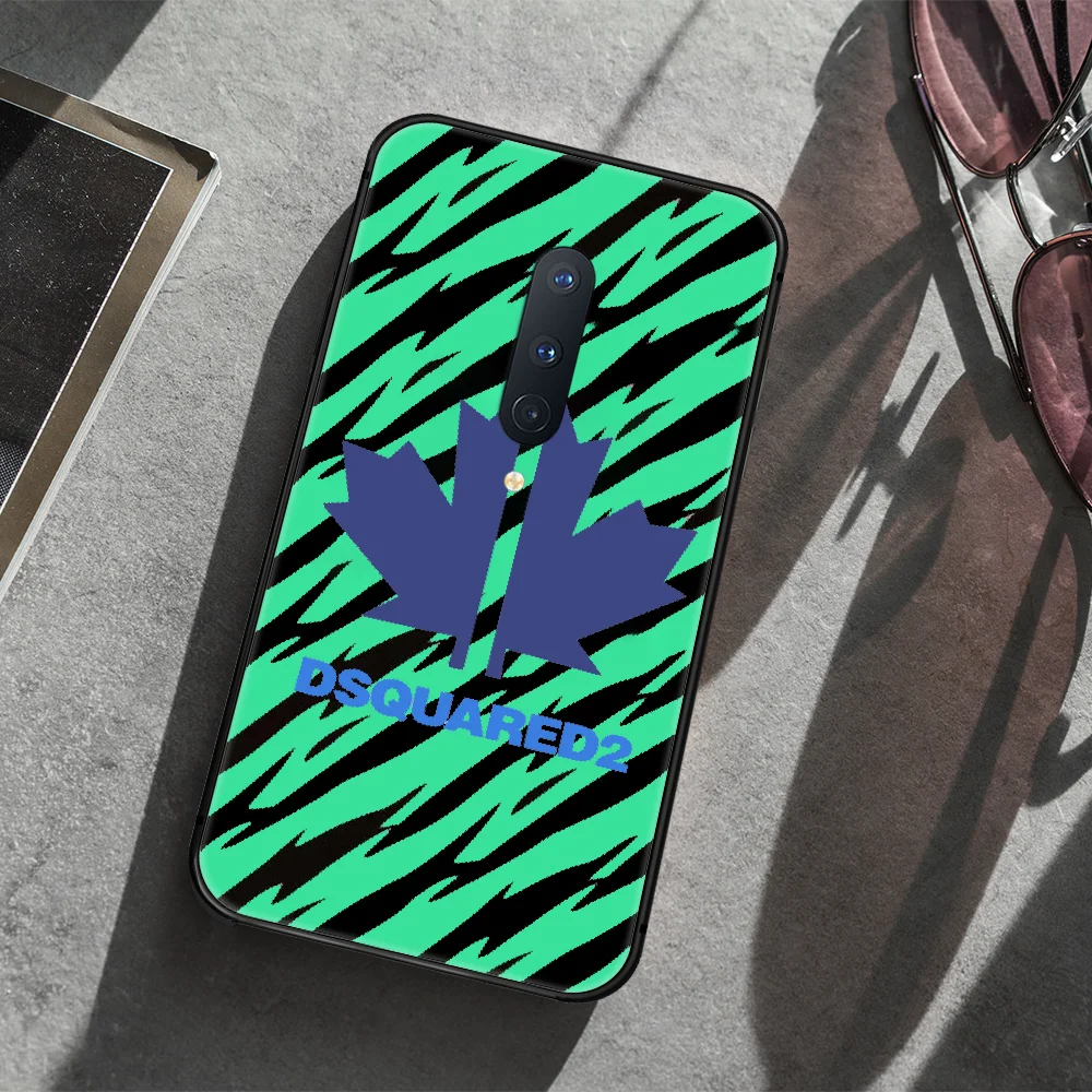 

DSQ2 D2 Fashion Trend brand Phone Case Cover Hull For 1+ Oneplus 5T 6 6T 7 7T 8 8T Pro black Shell Pretty Cell Soft Bumper