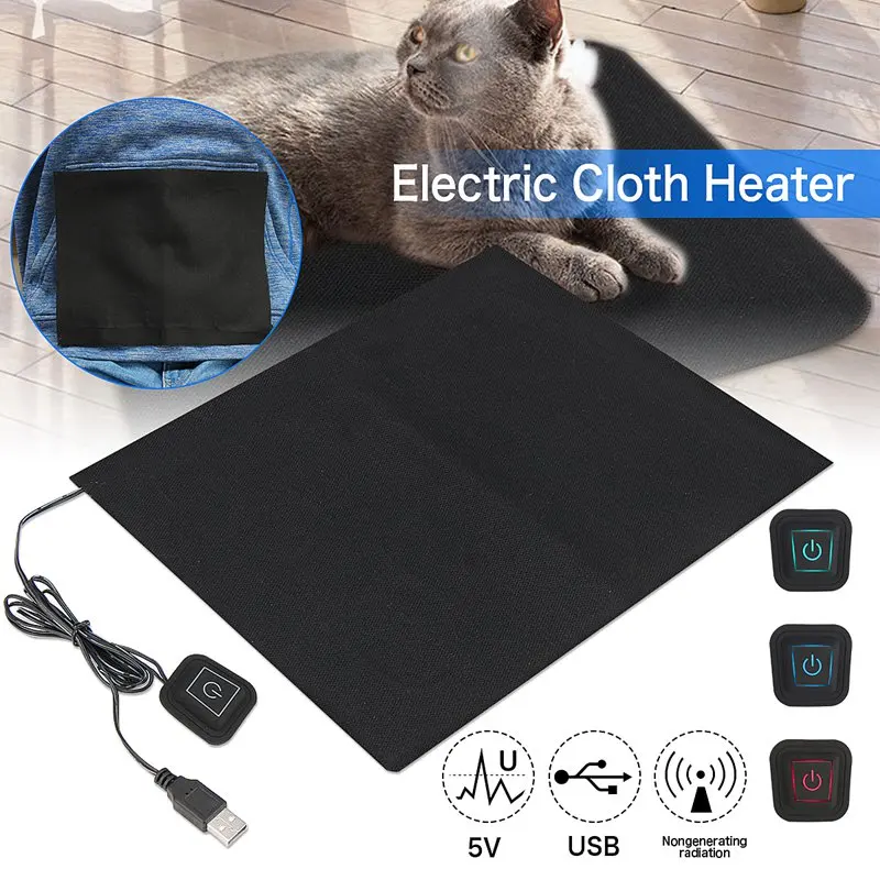 

5V USB Temperature Winter Heated For Cloth Waist Warmer Tablet Electric Heating Sheet,Electric Clothes Heater Sheet Adjustable