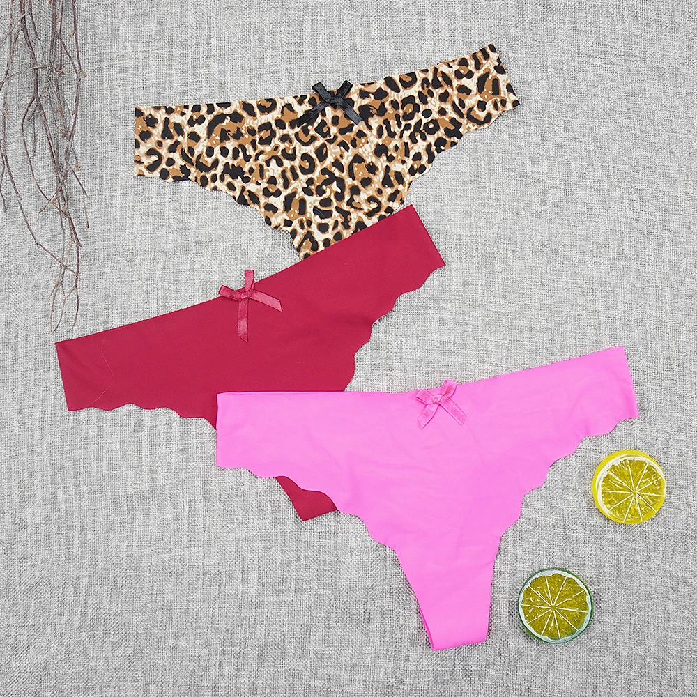 

3 шт./партия, женские бесшовные трусики-стринги с низкой посадкой