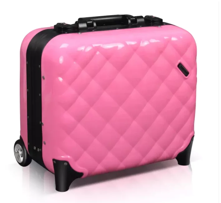 Портативный чемодан с косметичкой на колесах подсветкой замком и зеркальной PC9302