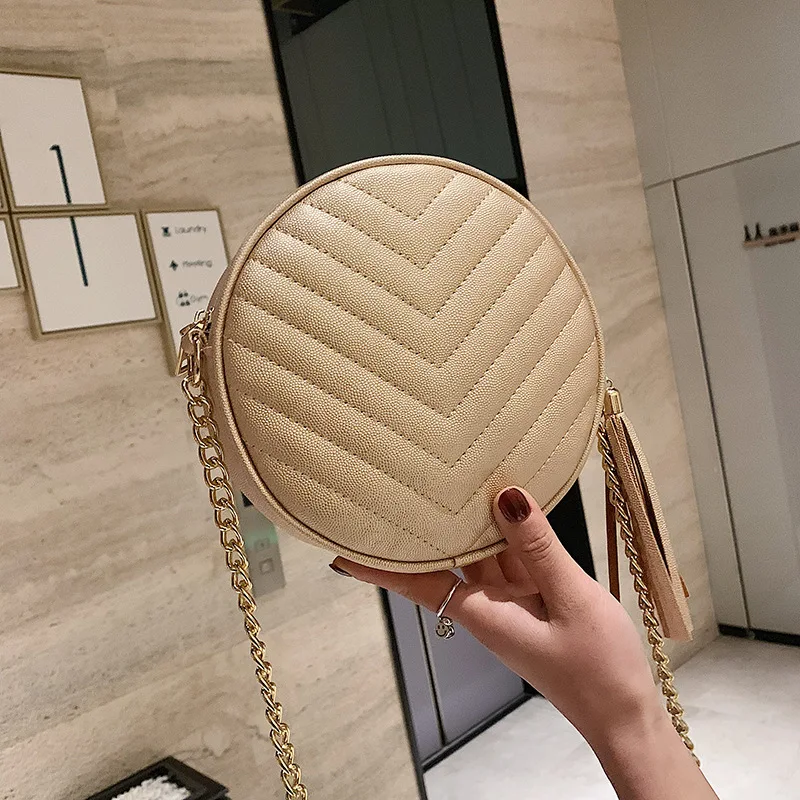 

Luxury Brand Fashion Women Shoulder Crossbody Bag Round Circle Purse Female PU Leather Small Zipper Embroidery Messenger XBL687