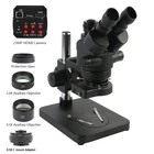 Мультифокальный стереомикроскоп, тринокулярный микроскоп, 3,5x-90X, 18 МП, USB, HDMI, набор видеокамер, адаптер CTV 144, светодиодная лампа
