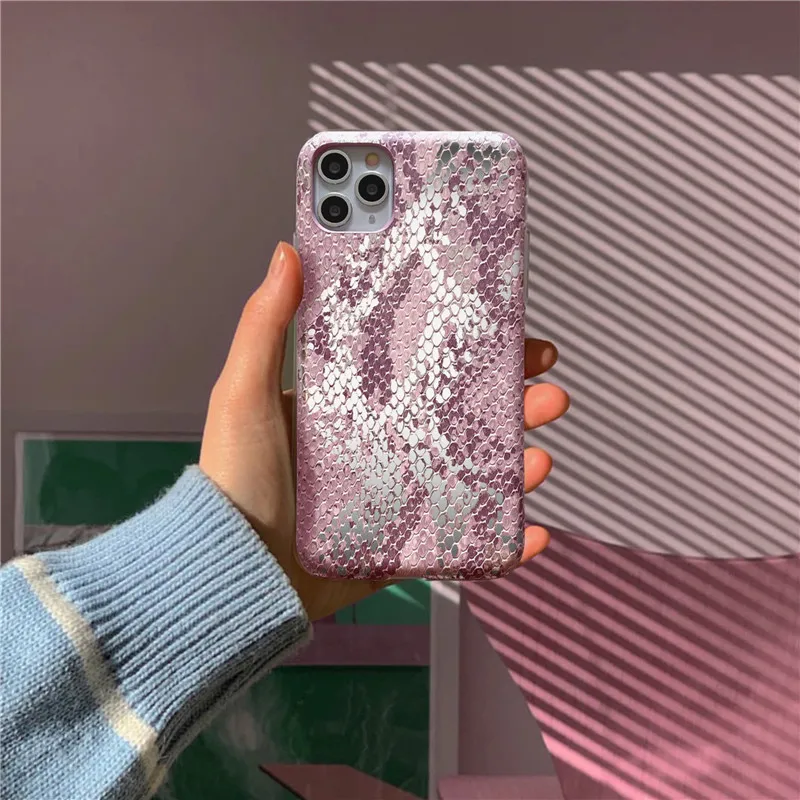 Роскошный чехол для телефона с текстурой под змеиную кожу iphone 11 Pro Max 7 8 plus X XR XS