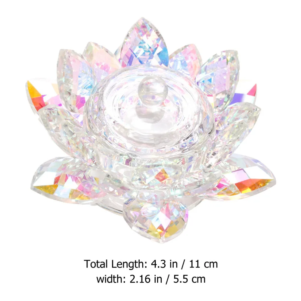 

Nail Art Crystal Cup with Lid Creative Lotus Manicures Liquid Powder Cup