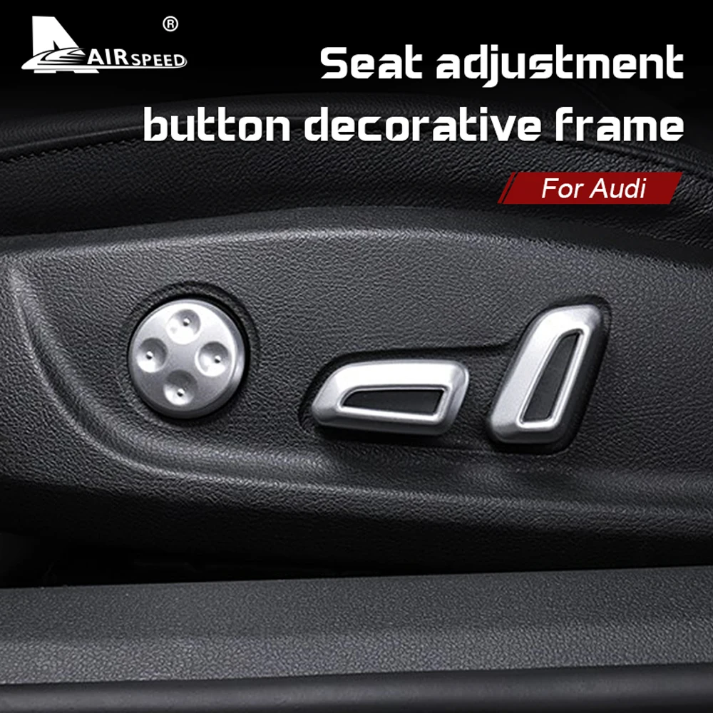 

AIRSPEED 6pcs for Audi A3 A4 A5 A6 Q3 Q5 Q7 Accessories ABS Car Seat Adjustment Button Switch Frame Cover Sticker Interior Trim