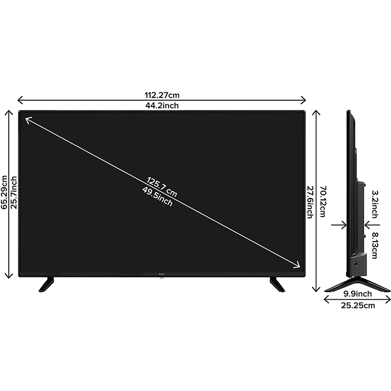 Телевизор Xiaomi Mi Redmi Smart TV X50，4K Android 10 3840 x 2160 серый | Электроника
