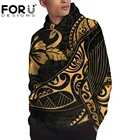 FORUDESIGNSполинезийский Золотой горбатый кит, мужские толстовки с капюшоном в гавайском стиле, унисекс, верхняя одежда для рыбалки, кемпинга