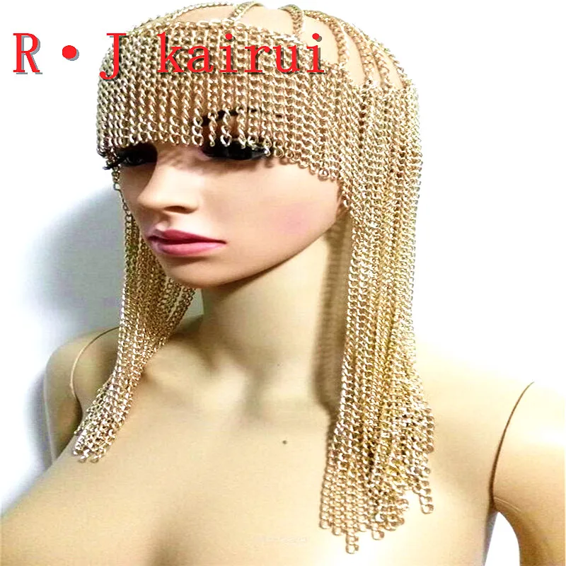 Новая мода стиль WRB949 женские жгут Золотые Цепи слои головы Лицо цепи ювелирные