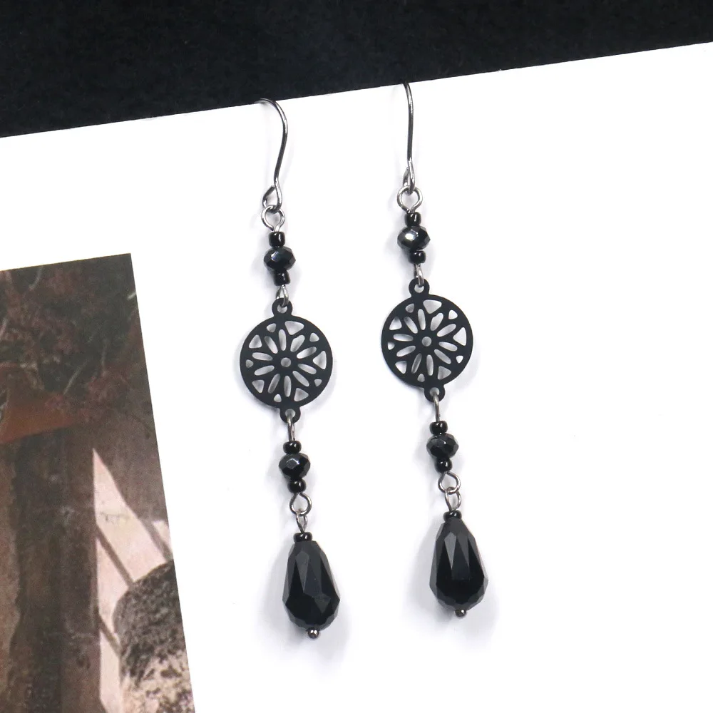 Европейские и американские женские высококачественные черные хрустальные