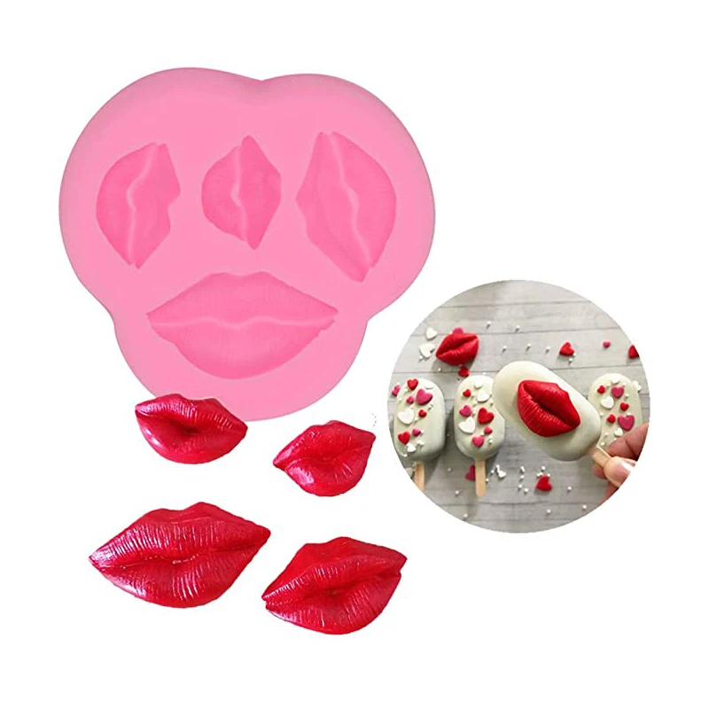 

Lips Fondant Molds Lips Kiss Silicone Mold for Cake Decoration Chocolate Small Pastry Sugarcraft Wedding Party Supplies Favors