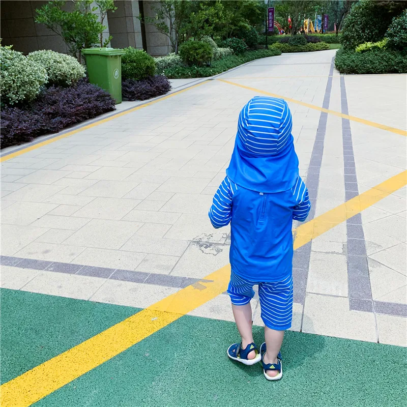 Children's Bathing Suit Separate Cartoon Crab Print 3pcs Boys Swimwear 2020 Summer New UV 50 Protection Swimming for Boy |