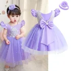 Навечерние ное кружевное платье для девочек, с цветочным принтом