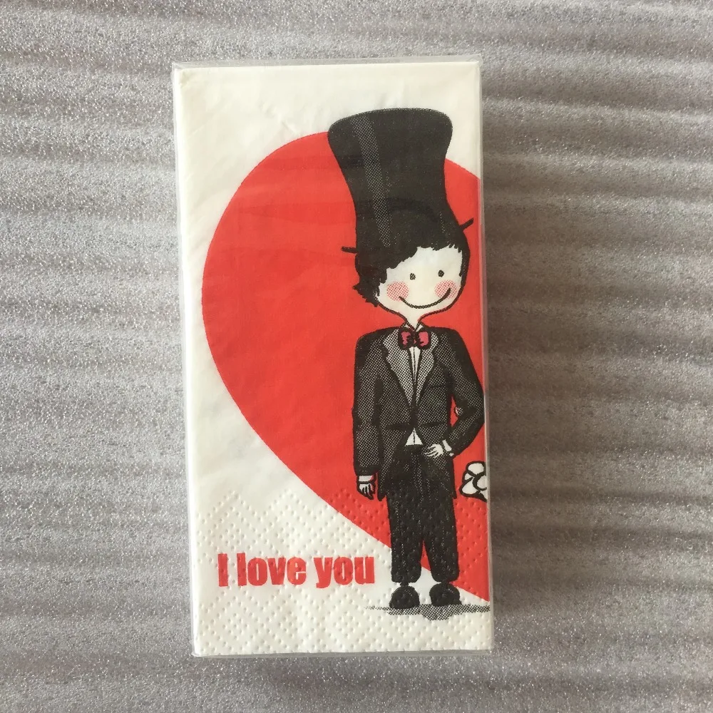 Салфетки бумажные с красным сердцем 21 см 2 упаковки полотенце для вечеринки |