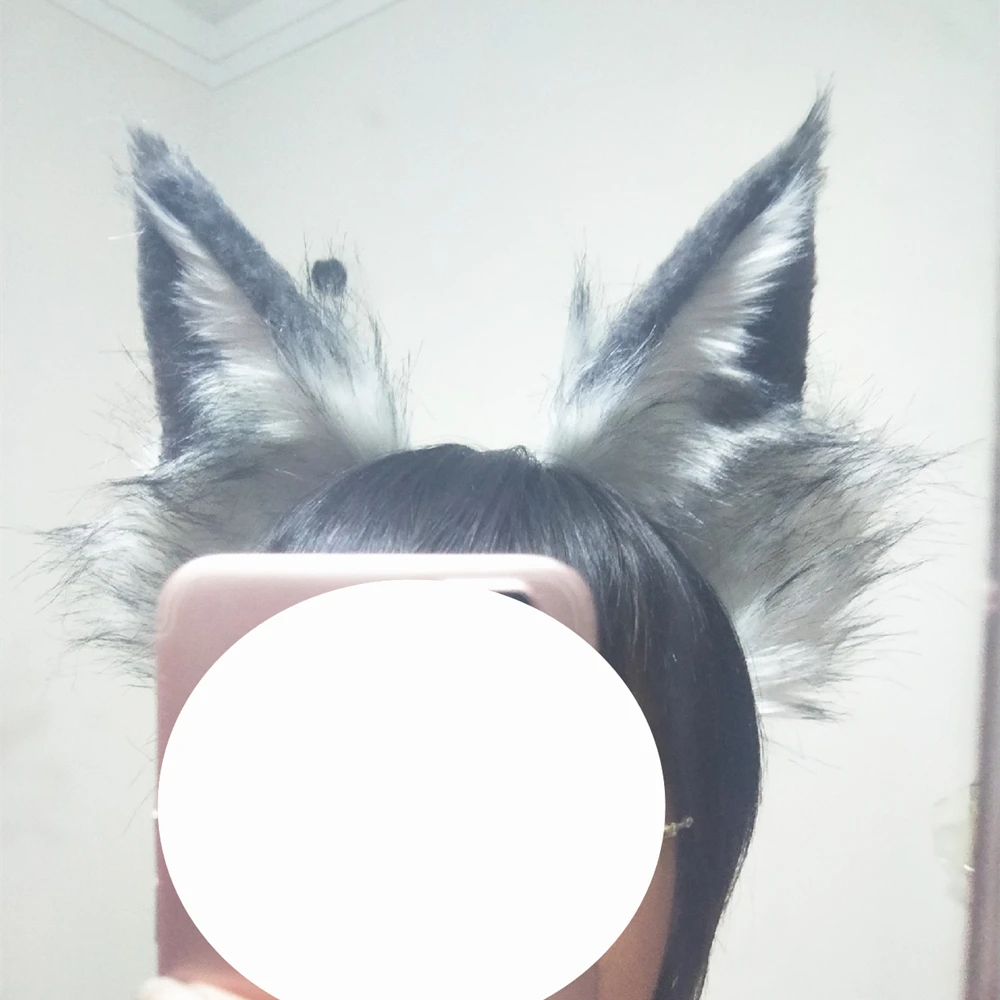 Обруч для волос MMGG FF14 с большими волками и серыми ушками головной убор косплея в