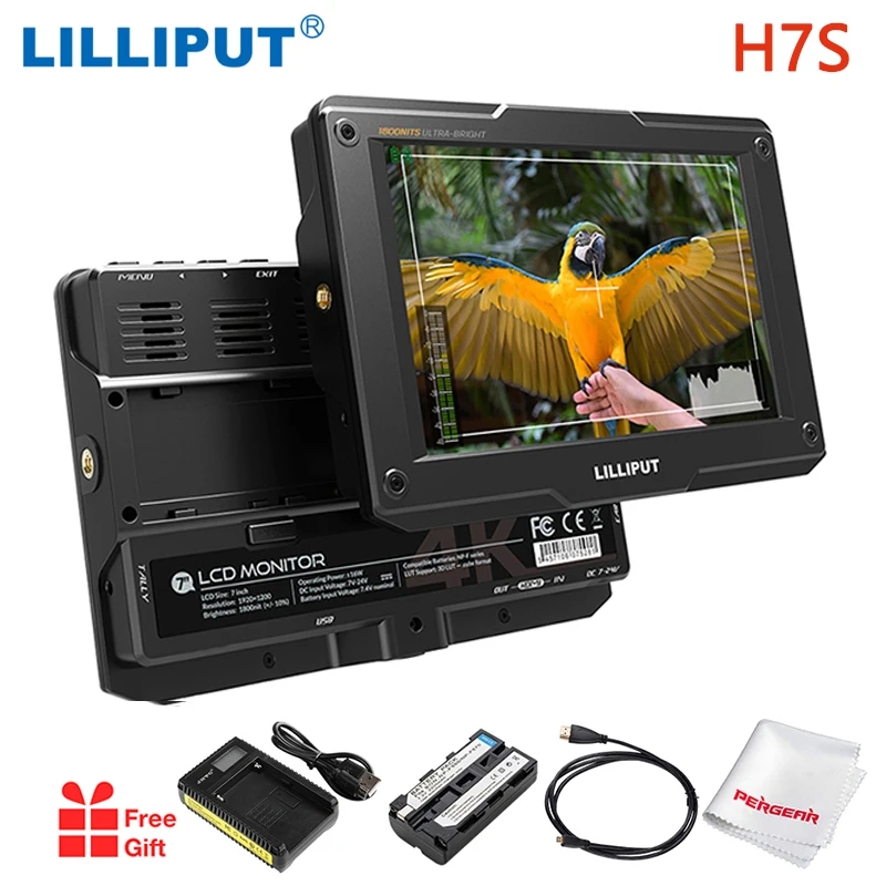 LILLIPUT H7S Новый 4K HDMI 7 дюймов полевой монитор 1800 нит ультра яркость SDI DSLR на камера