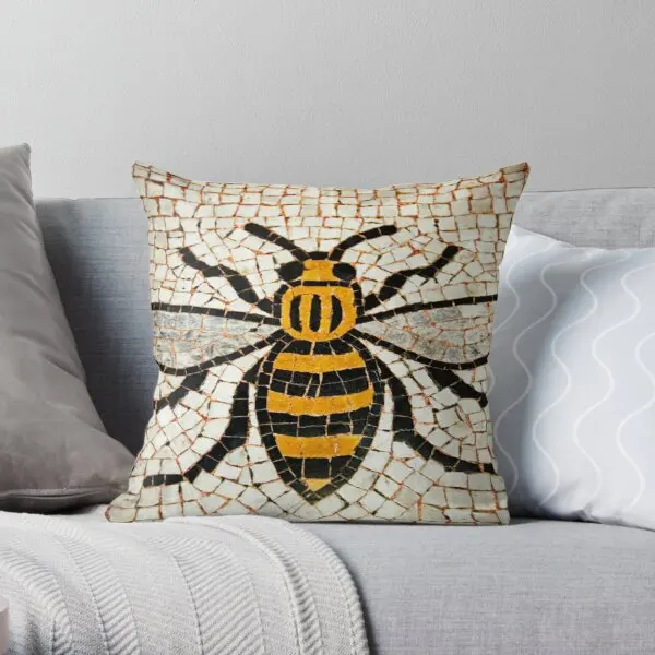 

Manchester Bee Soft Decorative Throw Pillow Cover for Home Pillows NOT Included