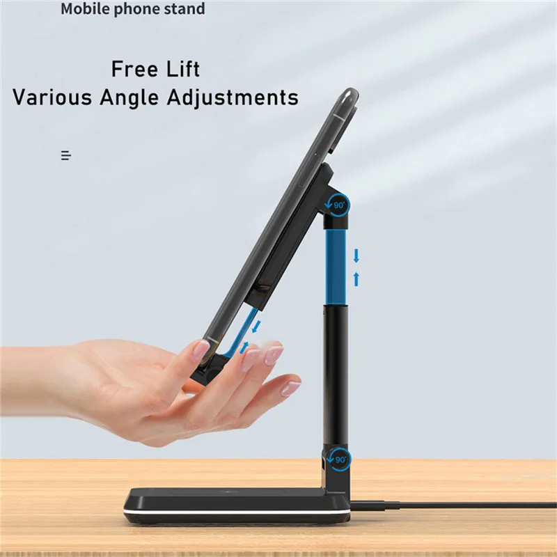 Беспроводное зарядное устройство USLION с держателем Складная портативная ленивая