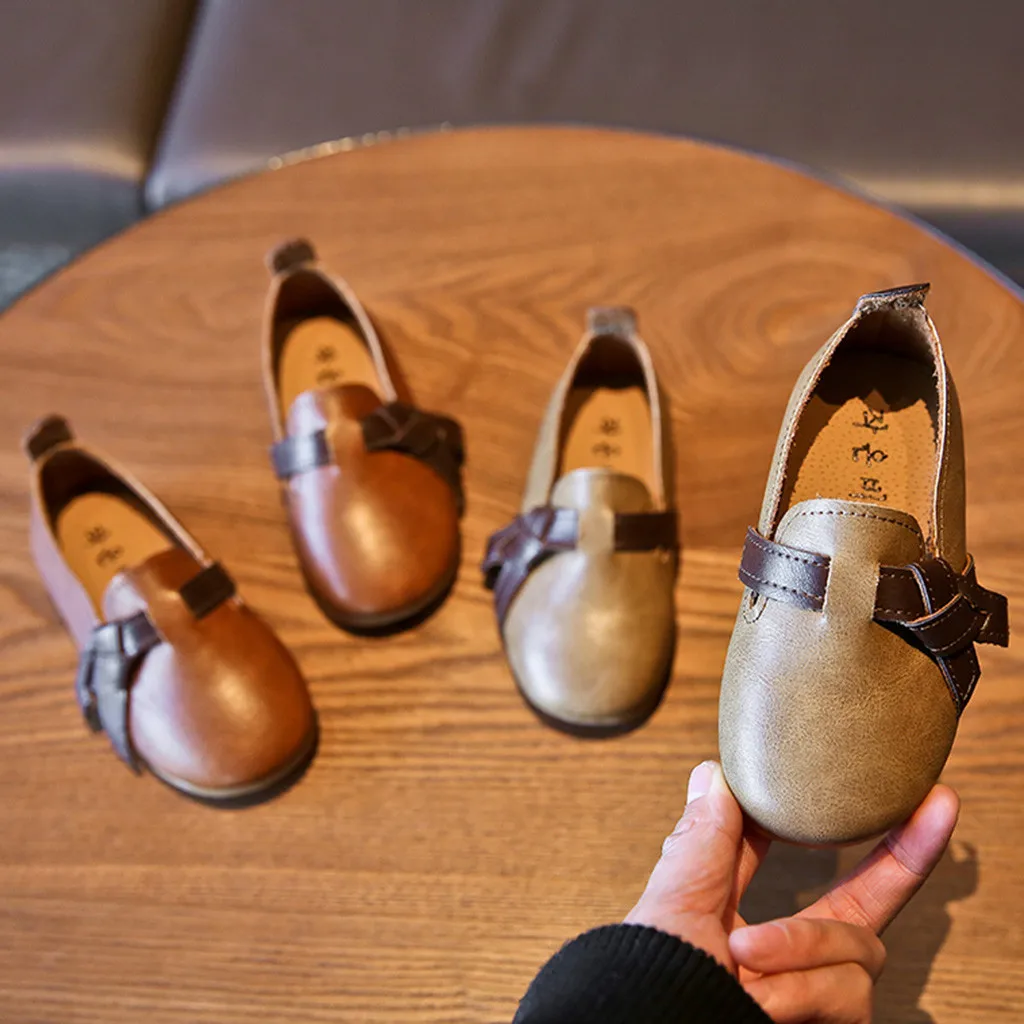 

Children Leather Shoes Loafers Slip On School Shoes Baby Girls Princess Shoes Kids Quality Soft Leather Shoes Brown Khaki Tenis
