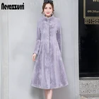 Nerazzurri серого пальто из искусственного меха с длинным рукавом,желтая искусственное пальто из меха кролика, зимнее пушистое пальто женская шуба из искуственного меха длинная плюшевая шуба