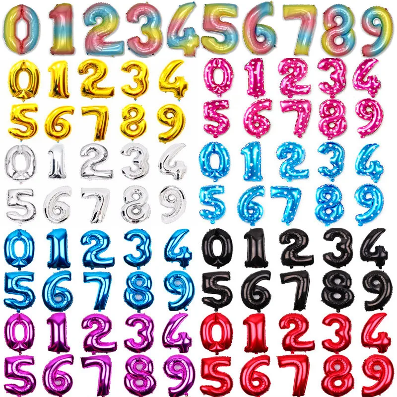 16 32 дюйма розово золотые шары из фольги в виде цифр цифры воздушные с днем