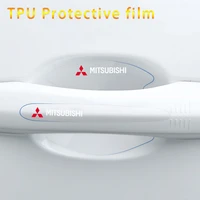 8pcs tpu car door handle stickers protector film for mitsubishi outlander 3 lancer asx ralliart eclipse l200 pajero accessories
