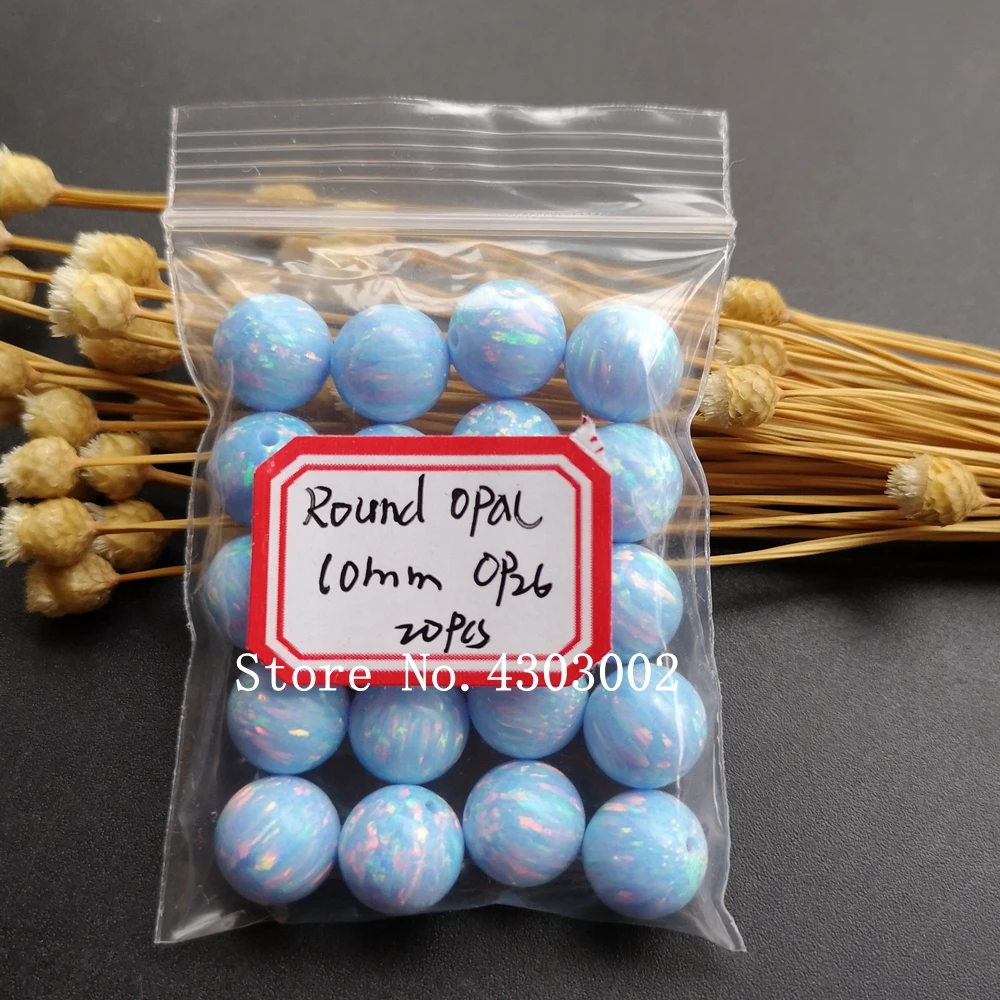 10 штук/лот 10 мм синтетические круглые шарики из опалового камня Cornflower Blue OP26 для создания украшений своими руками.