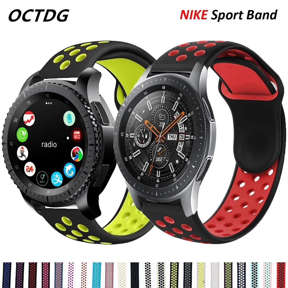 Ремешок 20/22 мм для Samsung Galaxy watch 46 мм/42 мм/Active 2/3 45 41 gear s3 Frontier/S2 браслет Huawei GT/2/2E/Pro |