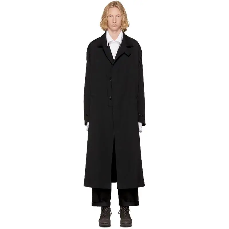 Мужская однобортная ветровка средней длины свободного кроя осень и зима | одежда