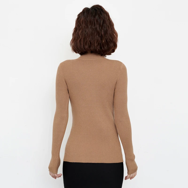 Осенний и зимний женский джемпер с высоким воротником длинный рукав толстый