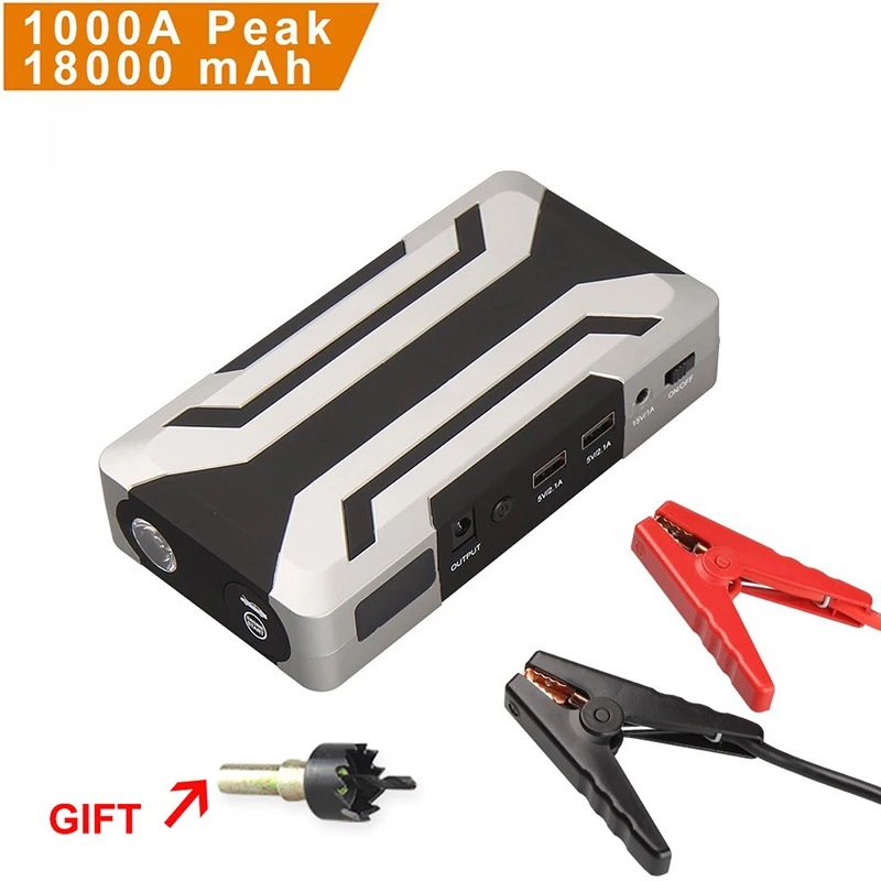 

Car Rover Car Jump Starter 18000mAh Lithium Booster Battery Power Pack 1000A Peak Current Petrol 8.0L Diesel 6.0L Car Starter