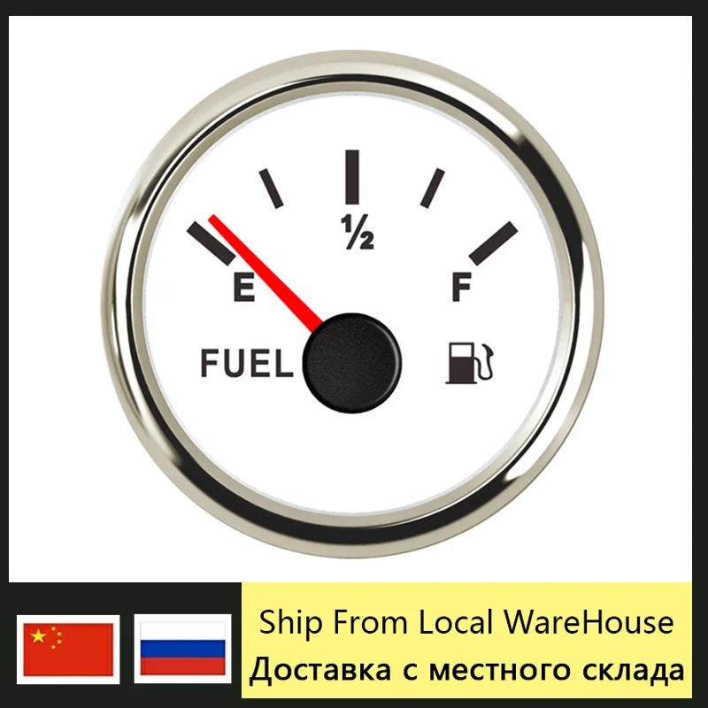 2 &quot52 мм датчик уровня топлива 0 ~ 190 Ом с красным Подсветка E 1/2 F индикатор подходит