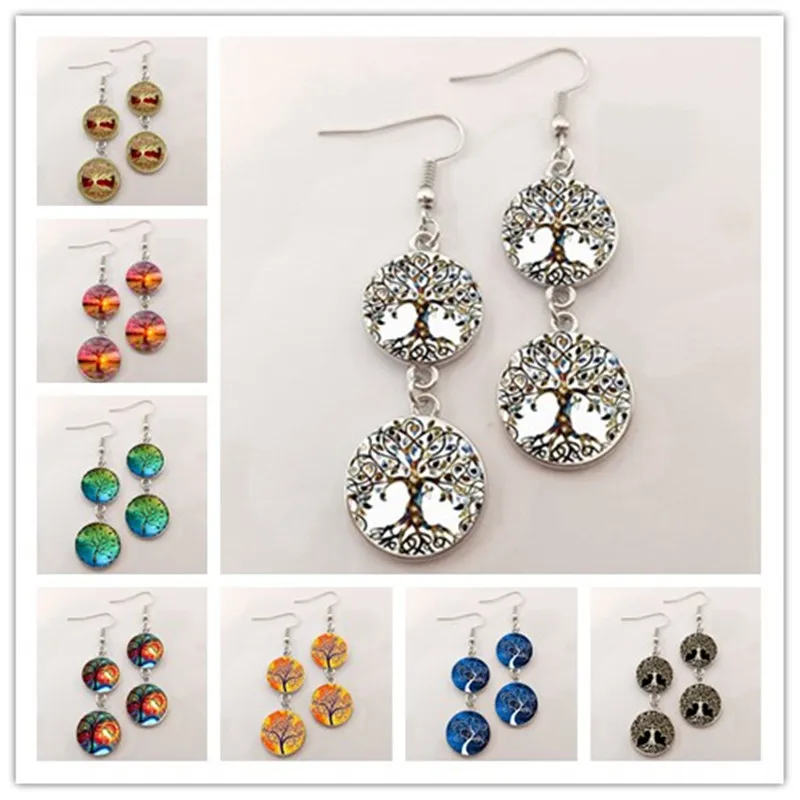 Серьги гвоздики в виде дерева жизни Плачущие ивы серьги для ногтей ювелирные