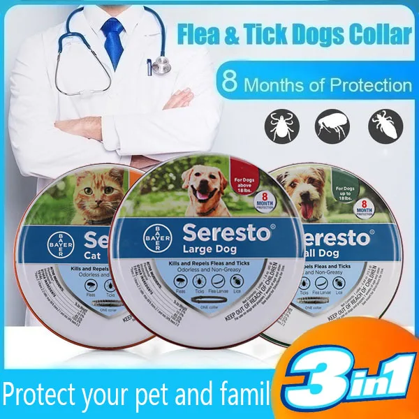 

Bayer Seresto-Flea and Tick Prevention Collar for Cats, Puppies and Large Dogs, 2021 Original, Authentic, 8 Months